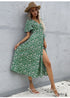 Vestido midi bohemio de cintura alta con estampado ajustado de Alona